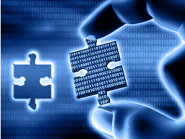 Digital puzzle concept illustration